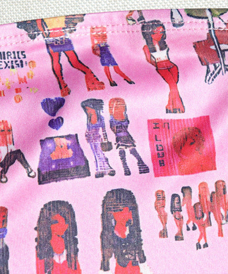 Pink Doll Print Strapless Mini Dress | Flirty Cutout & Bow | Y2K Style for Fall Parties & Halloween