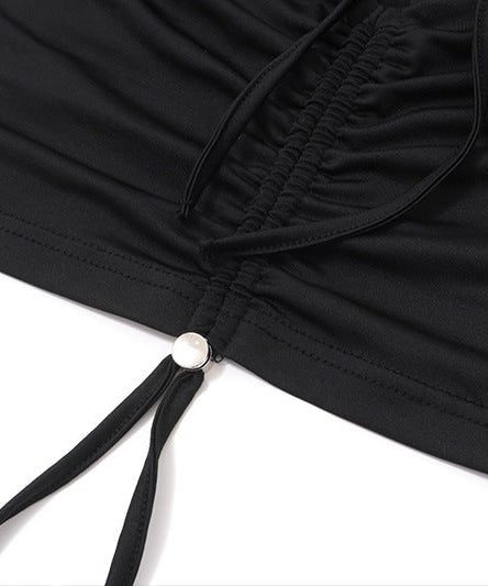 Chic Off-Shoulder Ruched Long Sleeve Crop Top - Fall & Holiday Ready