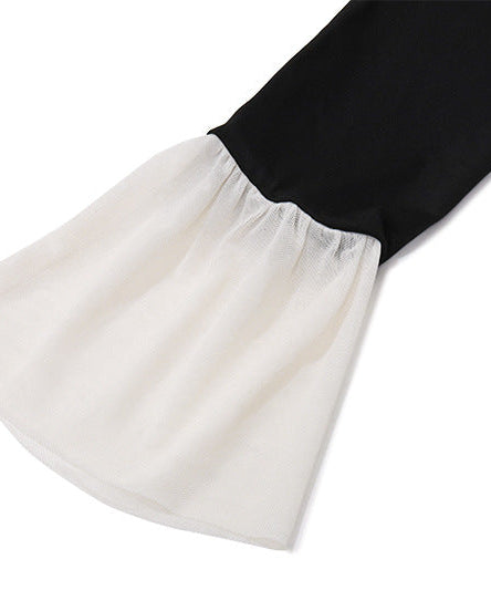 Bewitching Black & White Off-Shoulder Mini Dress | Fall Party & Halloween Ready Style