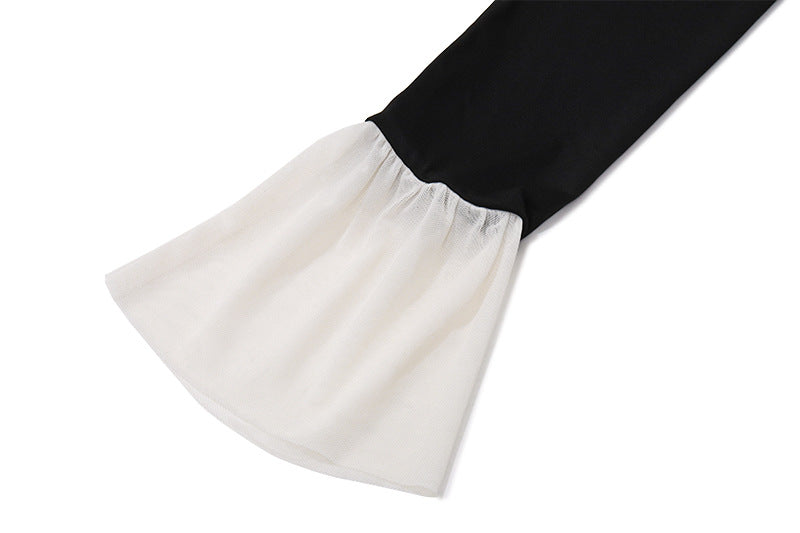 Bewitching Black & White Off-Shoulder Mini Dress | Fall Party & Halloween Ready Style