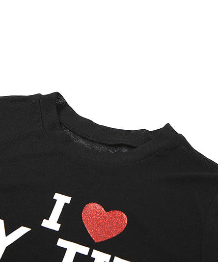 I ❤️ NY TITI" Sheer Crop Top | Edgy Graphic Tee for Bold Fall Style
