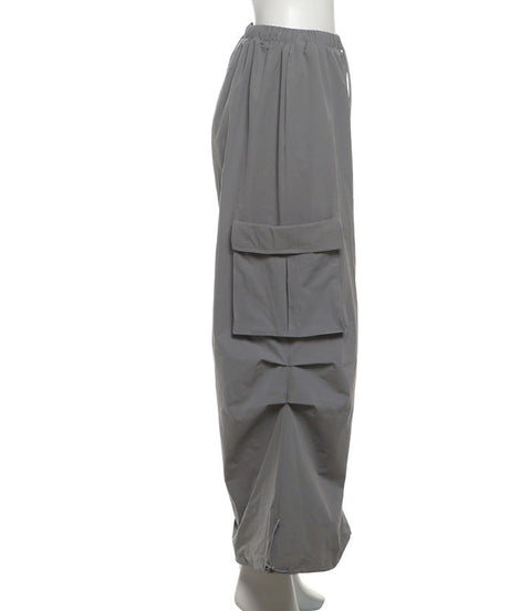 Women's Chic Fall Wide Leg Cargo Pants - Effortless Drawstring Streetwear Style