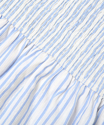 Coastal Chic Striped Smocked Halter Top - Vacation & Resort Ready