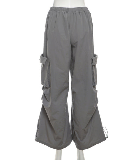 Women's Chic Fall Wide Leg Cargo Pants - Effortless Drawstring Streetwear Style
