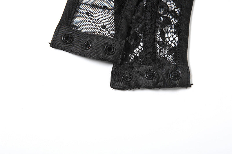 Sultry Black Polka Dot Lace Bodysuit - Fall & Holiday Glamour Essential