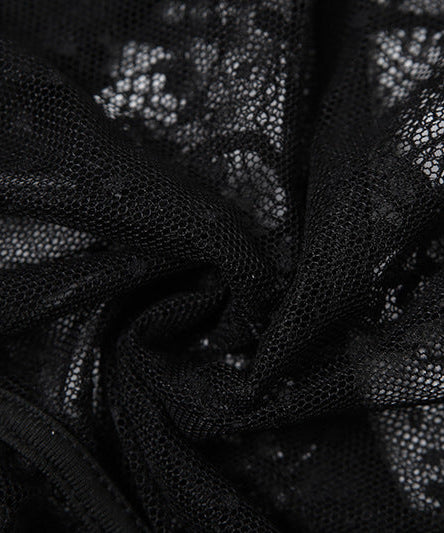 Sultry Black Polka Dot Lace Bodysuit - Fall & Holiday Glamour Essential