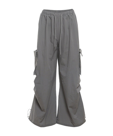 Women's Chic Fall Wide Leg Cargo Pants - Effortless Drawstring Streetwear Style