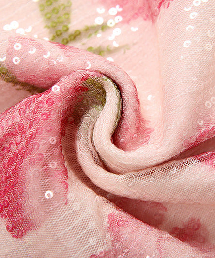 Radiant Pink Floral Sparkle Mini Dress – Your Go-To for Date Nights & Festive Events