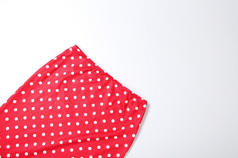 Chic Red Polka Dot Maxi Skirt | Figure-Flattering Fall & Holiday Style