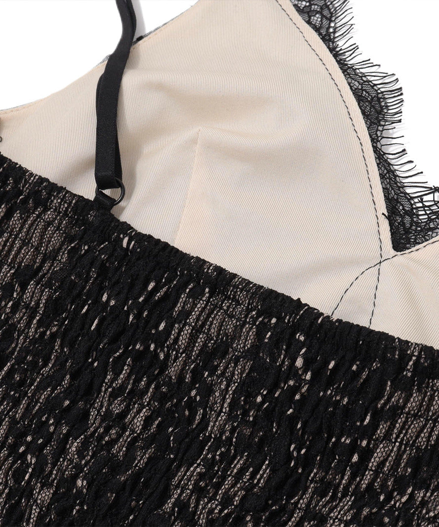 Fall's Must-Have: Elegant Black Polka Dot & Lace Cami Top – Layering Essential & Date Night Chic