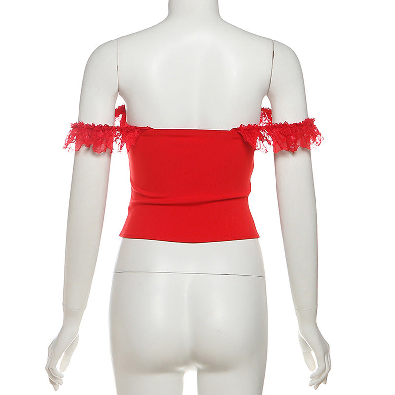 Red Hot Chic! Off-Shoulder Lace Corset Top – Your Fall & Holiday Party Essential