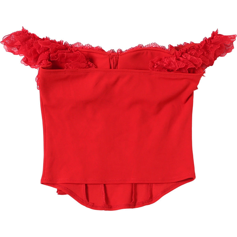 Red Hot Chic! Off-Shoulder Lace Corset Top – Your Fall & Holiday Party Essential