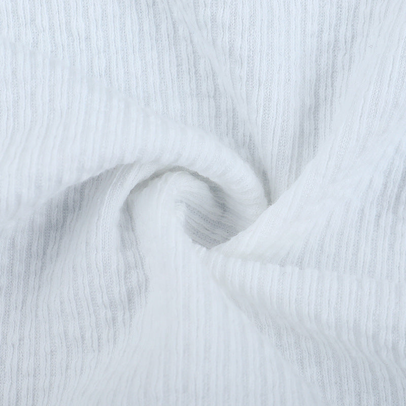 Autumn Delight: Romantic Ruffle Tie-Front Cropped Top | V-Neck Long Flared Sleeve Blouse