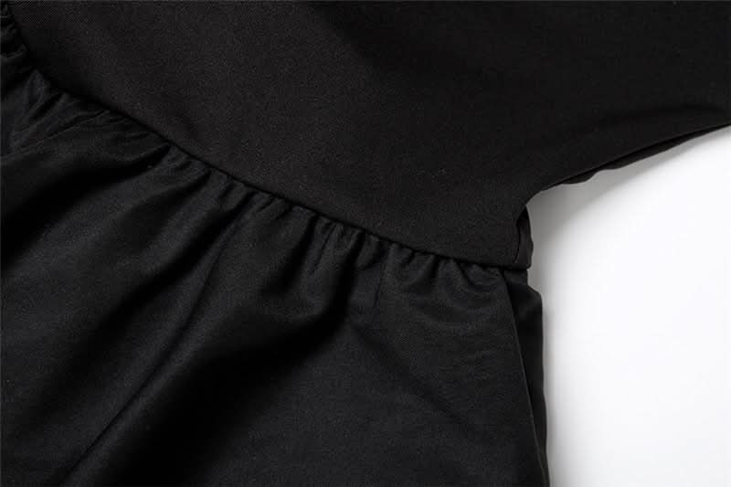 Siren Black Halter Sheer Maxi Dress - Ruffle Peplum & V-Neck for Fall Night Out Glam