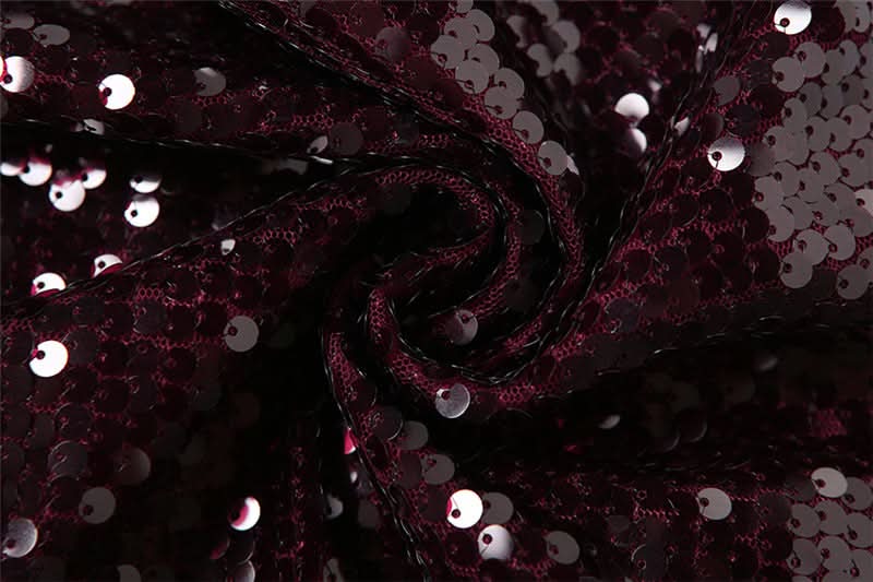 Dazzling Burgundy Sequin Halter Top | Glam Cowl Neck for Holiday & NYE Parties