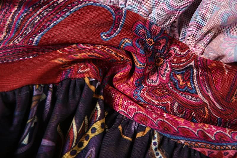 Vibrant Boho Ruffle Mini Skirt - Paisley Tiered for Fall & Getaways