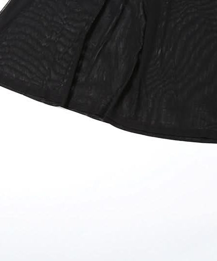 Sultry Black Strapless Ruched Mesh Maxi Dress | Curve-Hugging & Sheer for Fall Evenings