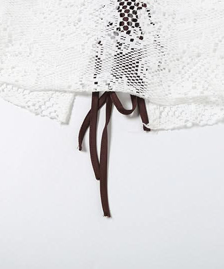 Autumn Bloom Halter Top: O-Ring Ruched Bust & Delicate Lace for Fall Nights