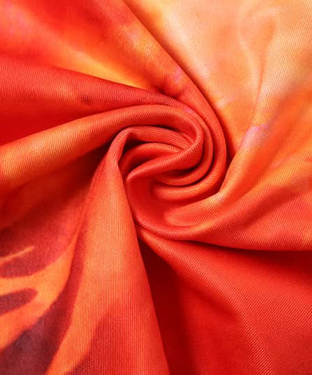 Ignite Your Style: "Fiery Sunset" Halter Crop Top & Maxi Skirt Set with Chain Detail - Bold Resort & Fall Party Wear