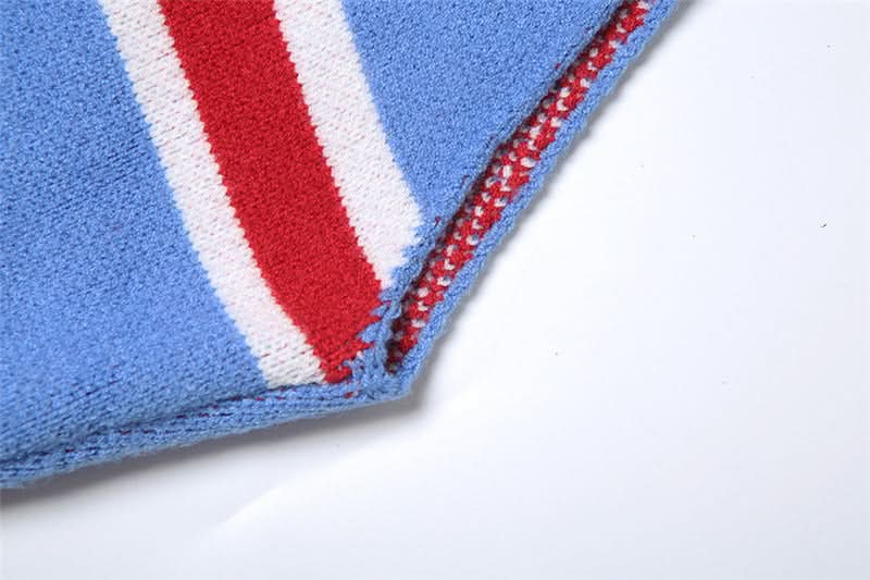 Cozy Fall Chic: Icelandic Flag Knit Halter Crop Top & Shorts Loungewear Set