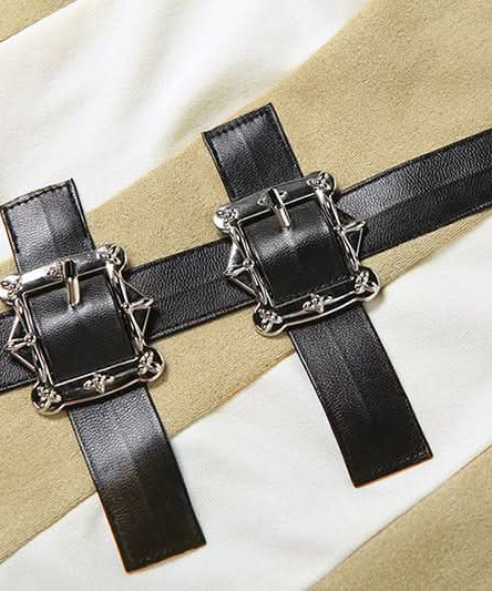 Gothic Chic Buckle Corset Mini Dress - Edgy Fall & Halloween Party Statement