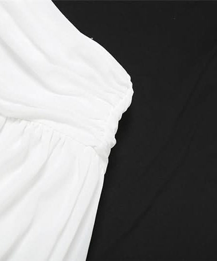 White Halter Crop Top & Flowy Maxi Skirt Set - Chic Resort Wear for Winter Escapes