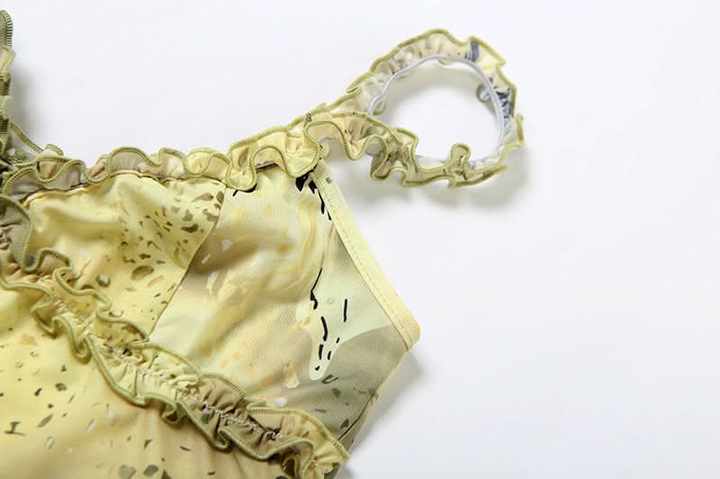 Autumn Bloom Ruffle Cami & Midi Skirt Set - Chic Y2K-Inspired Fall Co-ord Outfit