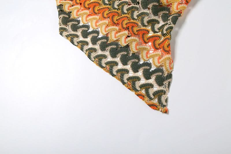 Retro Zig-Zag Knit One-Shoulder Cut-Out Shorts Set – Your Chic Fall Getaway Essential!