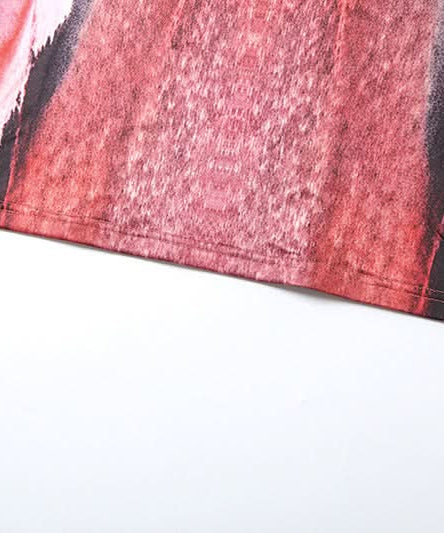 Fiery Abstract Print Long Sleeve Ruched Maxi Dress - Fall & Holiday Statement