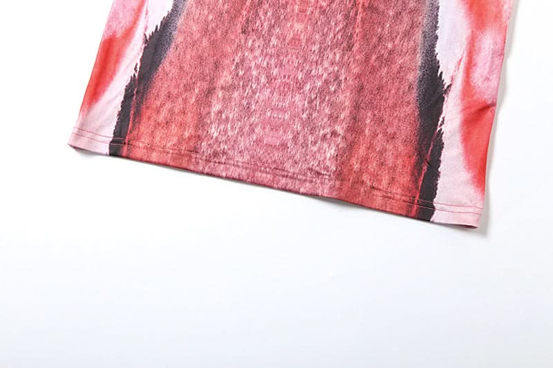 Fiery Abstract Print Long Sleeve Ruched Maxi Dress - Fall & Holiday Statement