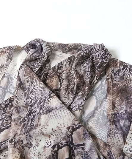 Slay the Season: Chic Snake Print Ruched Maxi Dress with Keyhole Cutout - Fall Glamour