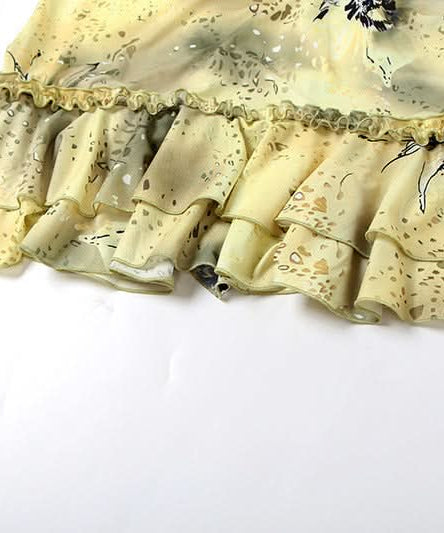 Autumn Bloom Ruffle Cami & Midi Skirt Set - Chic Y2K-Inspired Fall Co-ord Outfit