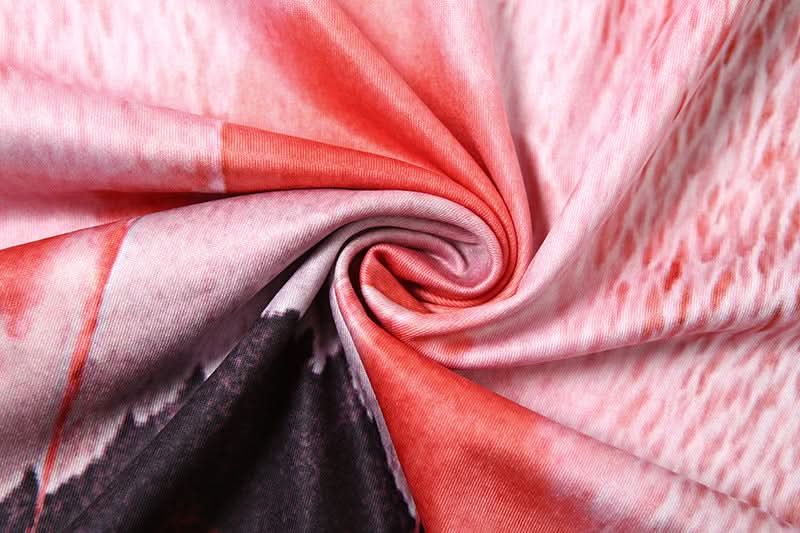 Fiery Abstract Print Long Sleeve Ruched Maxi Dress - Fall & Holiday Statement