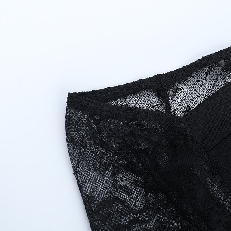 Seductive Black Lace Corset Top - Off-Shoulder Long Sleeve for Fall & Holiday Glamour