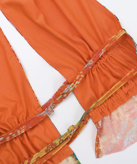 Vibrant Psychedelic Halter Maxi Skirt Set - Your Chic Tropical Getaway & Resort Look