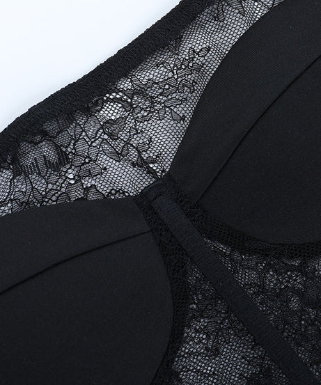 Seductive Black Lace Corset Top - Off-Shoulder Long Sleeve for Fall & Holiday Glamour