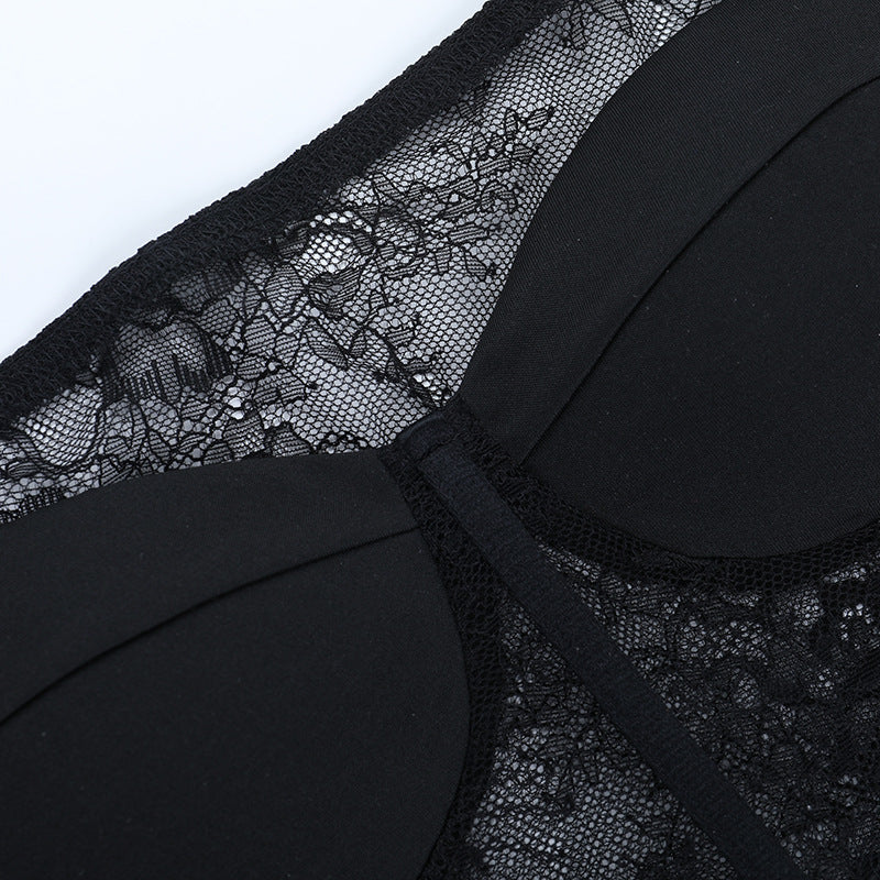 Seductive Black Lace Corset Top - Off-Shoulder Long Sleeve for Fall & Holiday Glamour