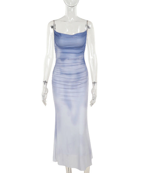 Celestial Cloud Ruched Maxi Dress - Effortless Chic for Fall Events & Holiday Getaways