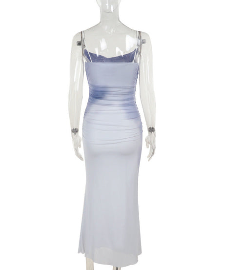 Celestial Cloud Ruched Maxi Dress - Effortless Chic for Fall Events & Holiday Getaways