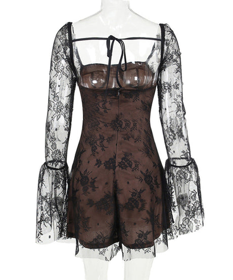 Whimsical White Lace Bell Sleeve Mini Dress | Your Fall & Holiday Party Essential