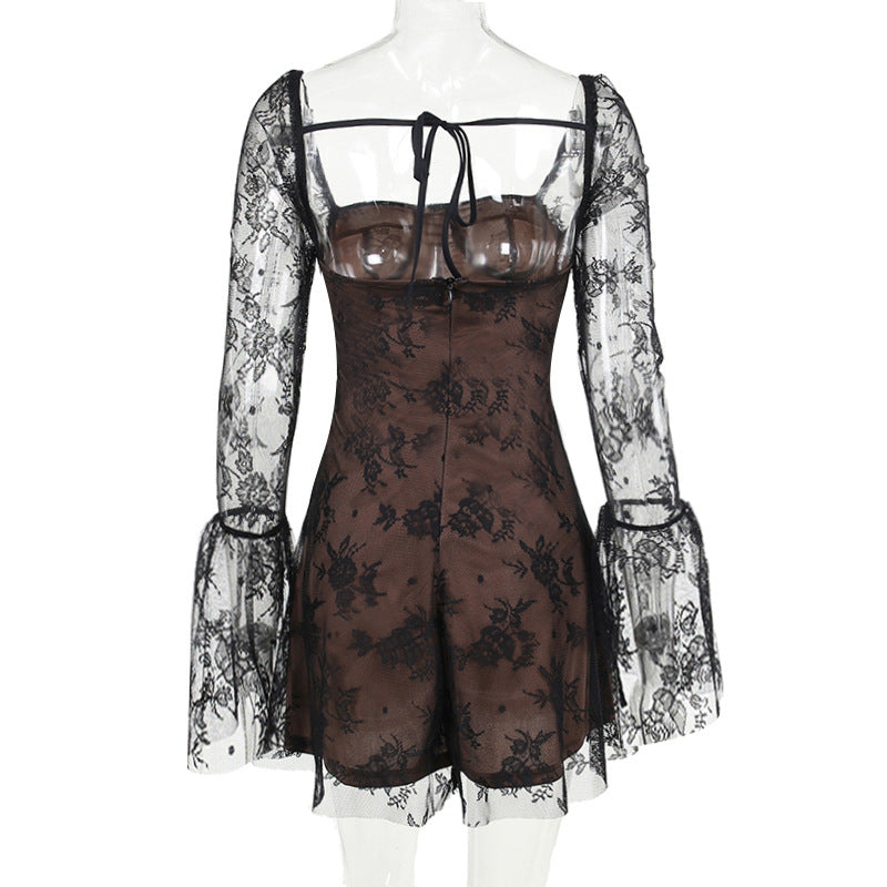 Whimsical White Lace Bell Sleeve Mini Dress | Your Fall & Holiday Party Essential