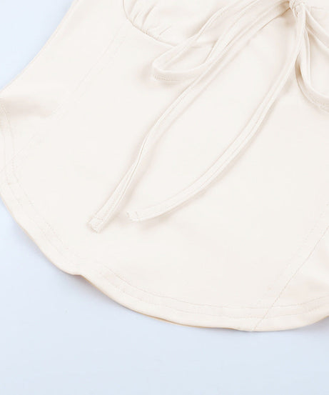 Effortless Fall Chic: Square Neck Tie-Front Long Sleeve Top