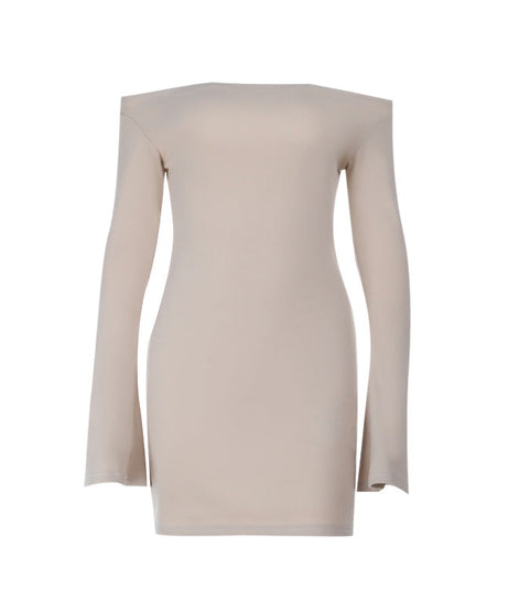 Autumn Nights Out: Chic Off-Shoulder Bell Sleeve Bodycon Mini Dress