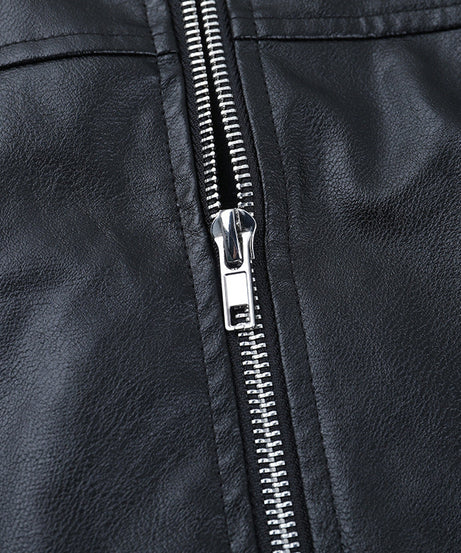 Women's Edgy Faux Leather Cropped Moto Jacket – Belted Fall Fashion Essential