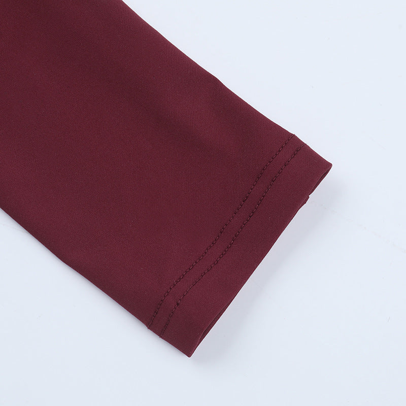 Alluring Wine Red Maxi Dress - Elegant Long Sleeve Cut-Out Ruched Gown for Fall & Holiday Parties