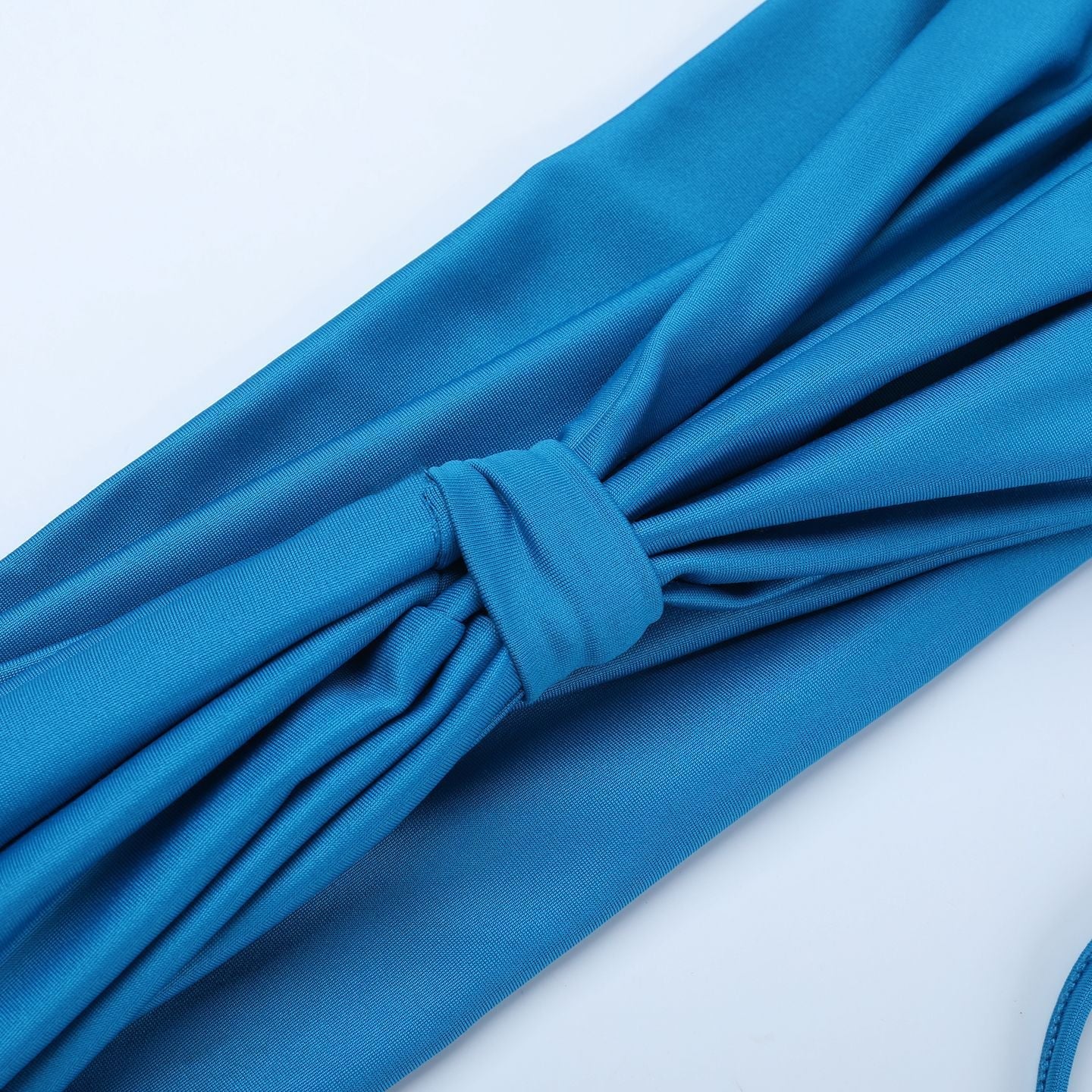 Electric Blue Halter Off-Shoulder Ruched Cutout Mini Dress – Your Fall Party & Night Out Essential