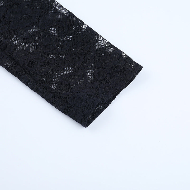 Elegant Black Lace Long Sleeve Bodycon Mini Dress - Fall & Holiday Party Perfect