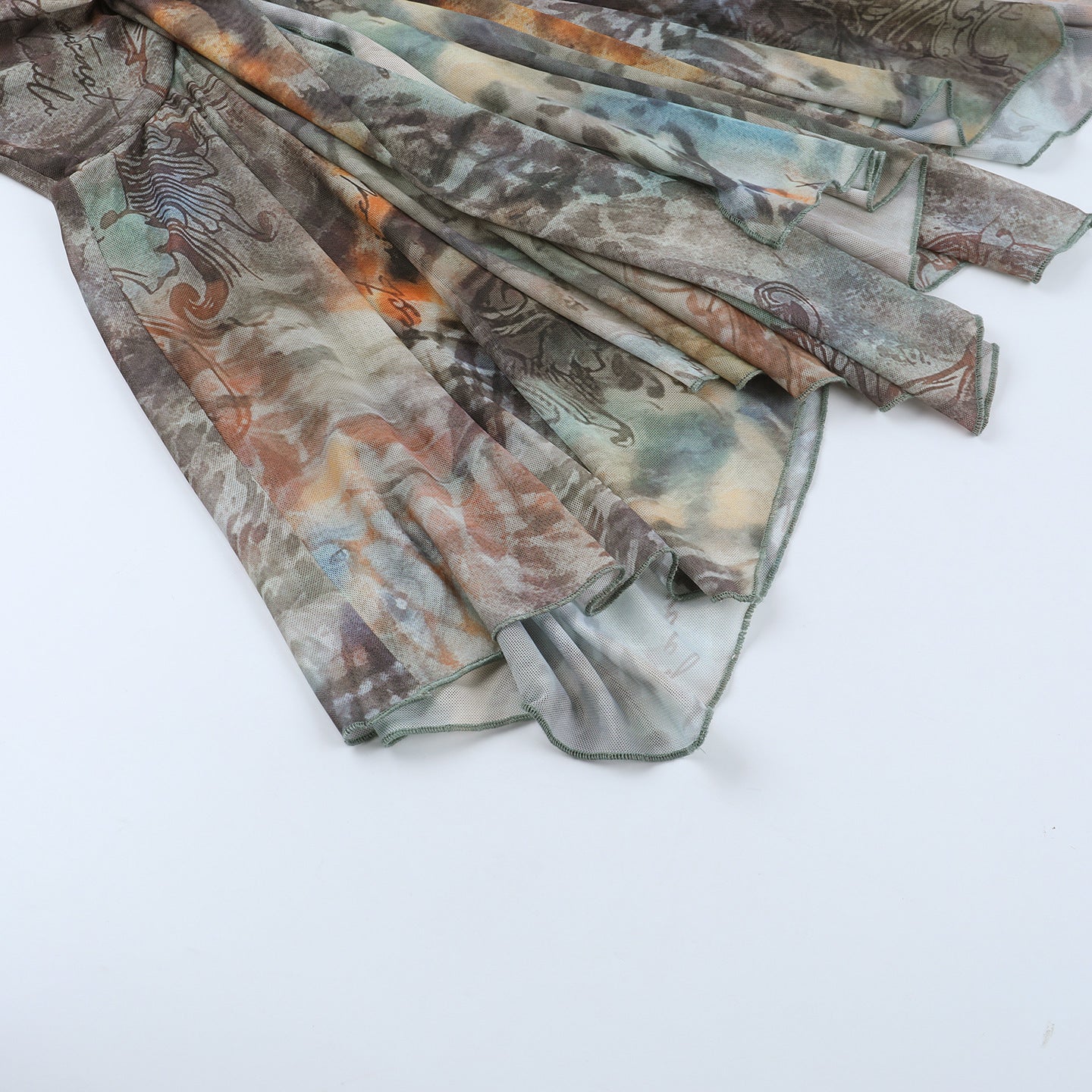 Autumn Whisper Halter Mini Dress: Boho-Chic Tie-Dye for Fall Nights & Vacation Escapes