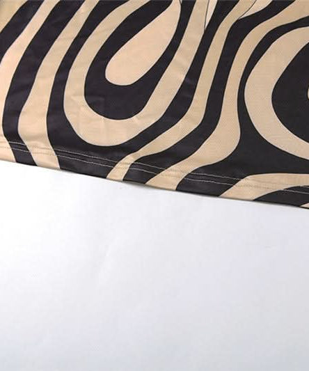 Groovy Swirl Print Square Neck Bodycon Mini Dress | Y2K Fall Party Chic