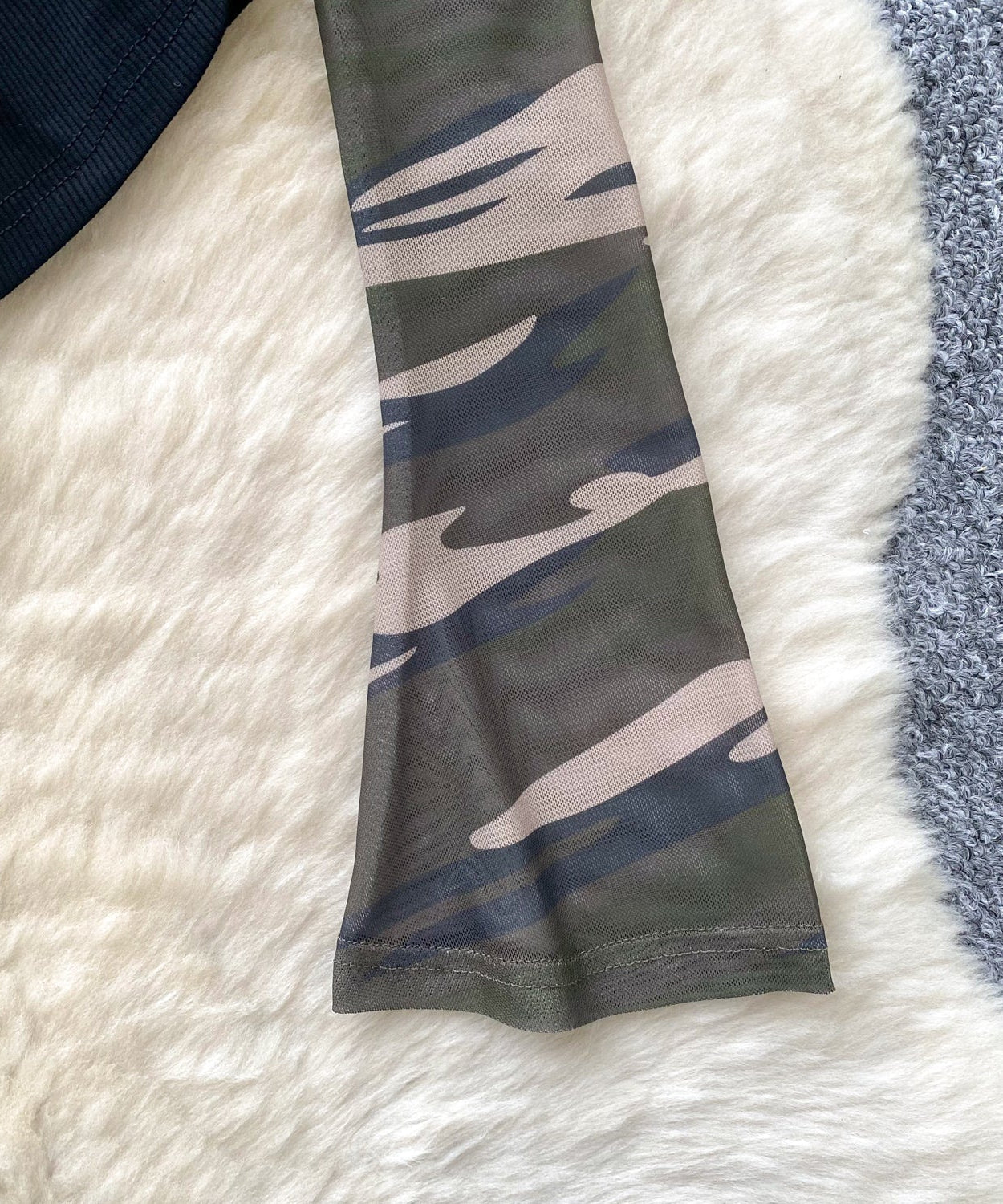 Fierce Fall Nights: 'Badass' Camo Corset Top - Edgy Off-Shoulder Lace-Up Long Sleeve